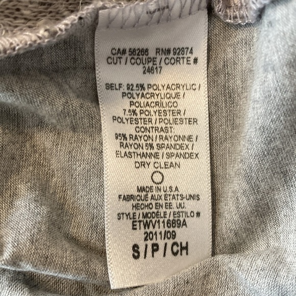 Anthropologie Ella Moss Moonshine Sequin Silver Gray Short Sleeve Top Small - Picture 6 of 6